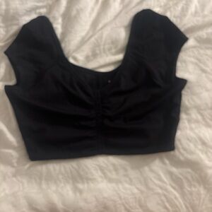 Forever 21 Black Ruched Bodysuit